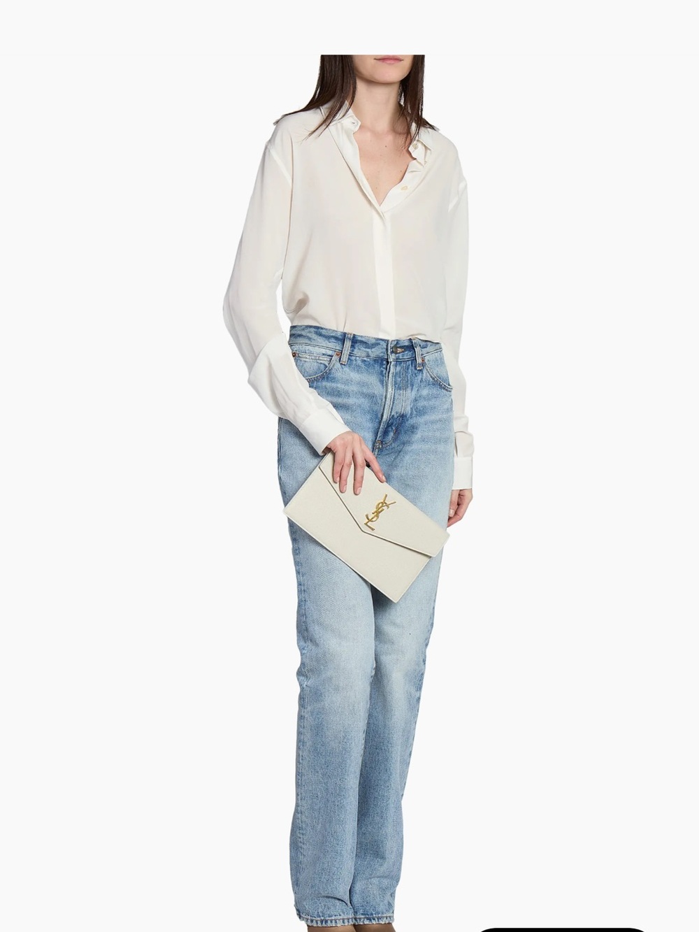 Saint Laurent Uptown Pouch in Grain De Poudre Embossed Leather - Picture 4 of 8